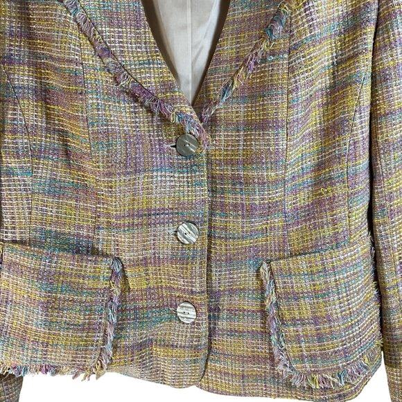 Neiman Marcus Pastel Tweed Blazer - Picture 3 of 8
